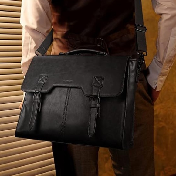 VINTAGE Messenger Bag for Men Coffee Brown, Brown or Black - Picture 3 of 16